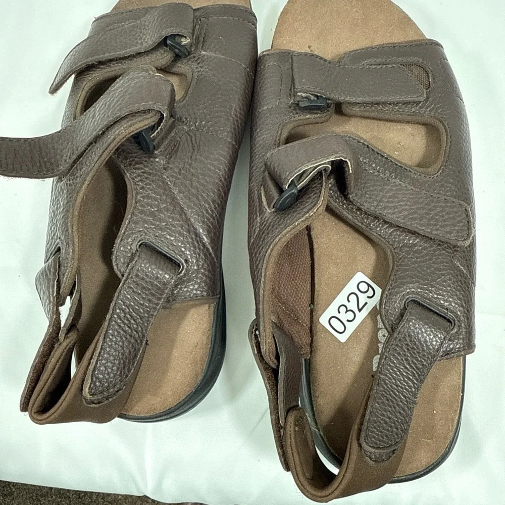 Men's Propet Leather Strappy Breeze Sandal Size 14XX‎ (5E) Brown Comfort Walking